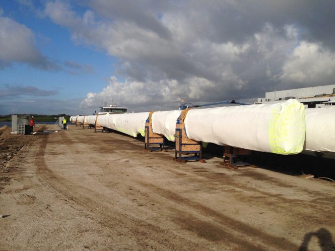 85m mega yacht Hull Y711Hull 3069 (Project 85) masts