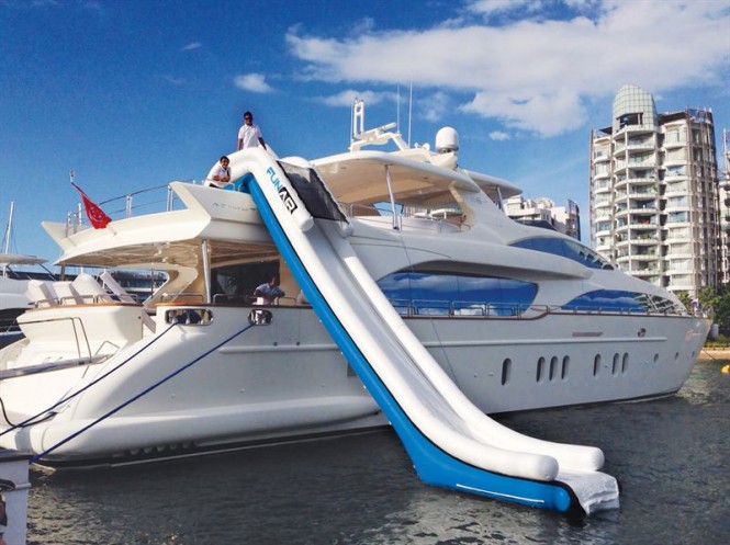 Adjustable Yacht Slide aboard Azimut charter yacht Hye Seas