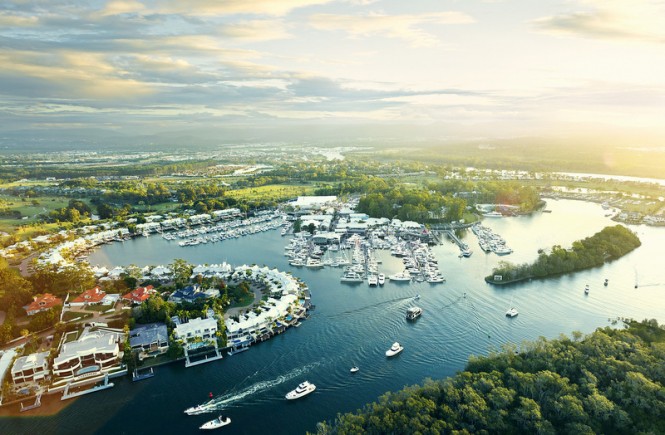 Aerial view of Sanctuary Cove International Boat Show
