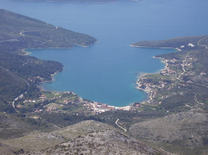 Aerial view of Slano in the Croatia yacht charter location