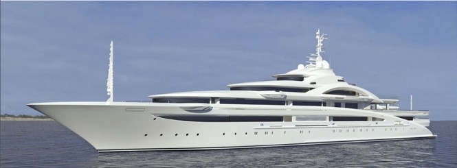 Luxury motor yacht project 120 designed by H2 Yacht Design
