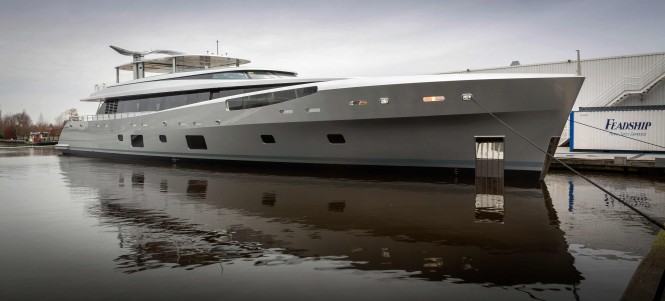 Luxury super yacht COMO at her launch