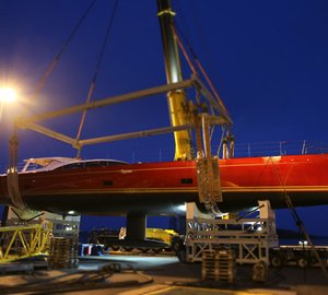 Launch of new 35m Baltic 116 Custom sailing yacht DORYAN at Baltic Yachts