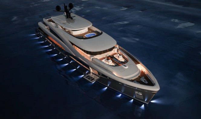 Luxury yacht NB102 by Sarp by night Luxury yacht NB102 by Sarp by night