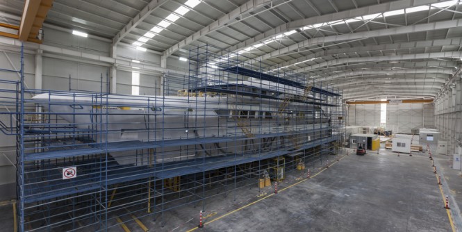 Luxury yacht Sarp 46 under construction