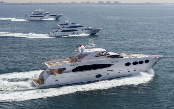 Majesty superyachts cruising along the UAE Coastline