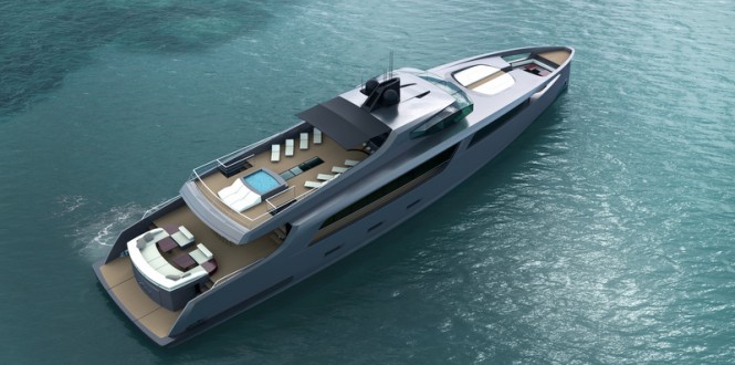 Motor yacht Project Taurus from above