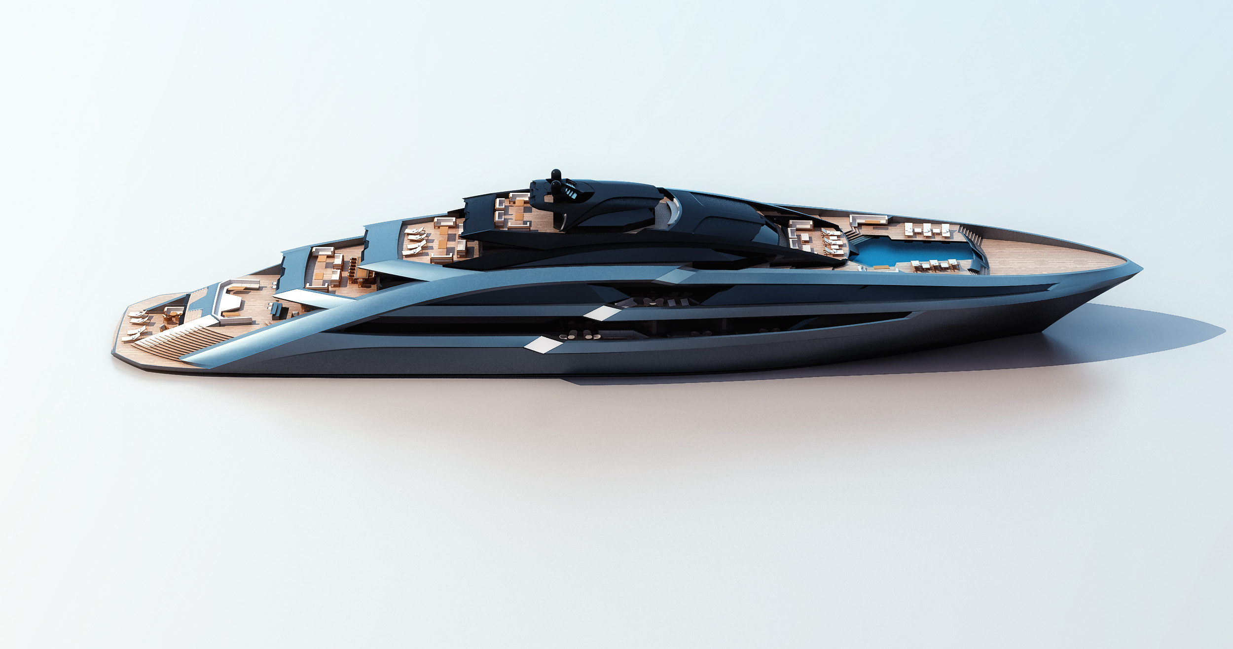 New 98m mega yacht Sea Arrow design by Verme Projects