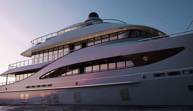 Rendering of explorer yacht Z164 by Zeelander