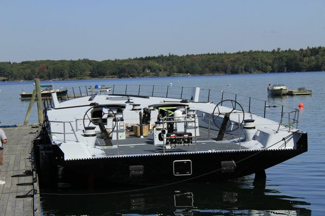 Sailing yacht Comanche on the water
