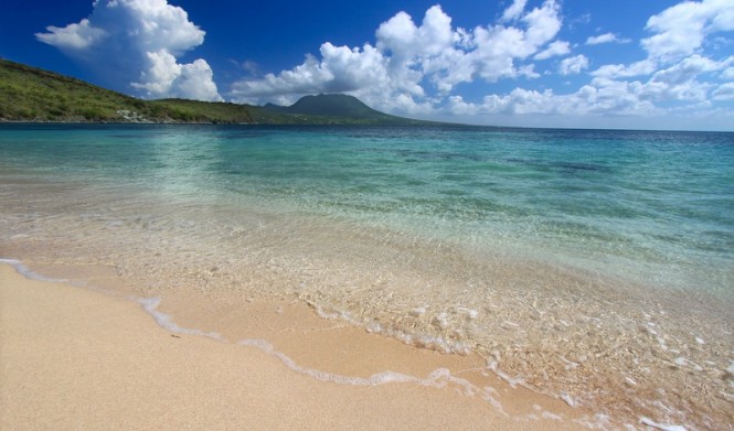 Secluded beach on St Kitts