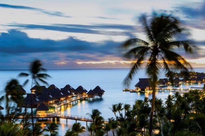 The Islands of Tahiti after sunset