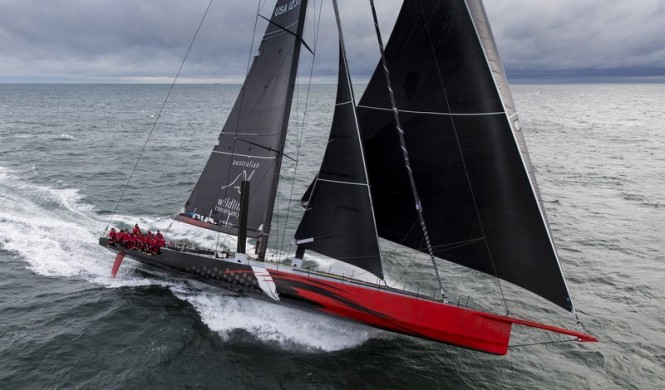 100-foot racing yacht COMANCHE under sail