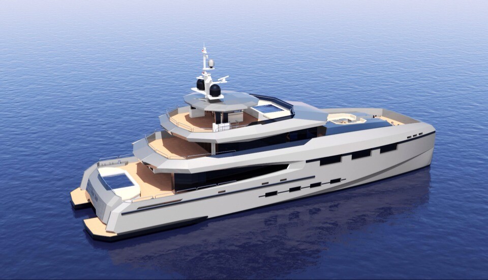 40M CAT yacht Hull 40M01 from above — Yacht Charter & Superyacht News