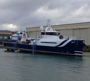 Images of 51m Damen Sea Axe Shadow Support Yacht UMBRA from her refit at Oceania Marine