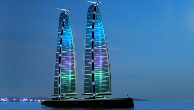 57m superyacht Green Jet project by night 57m superyacht Green Jet project by night