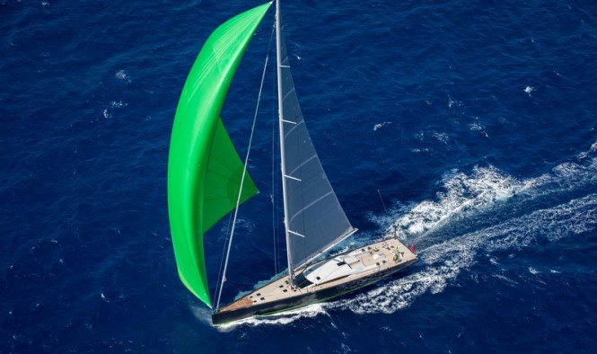 Baltic 108 super yacht WinWin from above - Photo credit to Jesus Renedo