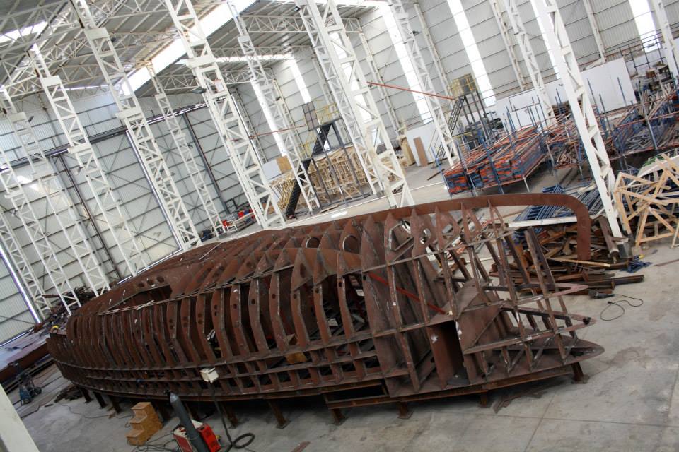 Bering 70 yacht's steel hull — Yacht Charter & Superyacht News