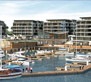 Walcon Marine working on the floating superyacht marina at EnglishPoint Resort in Mombasa, Africa