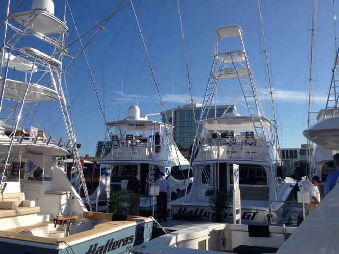 Hatteras yachts on display at FLIBS 2014