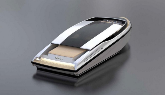 KITE 7.2 luxury yacht tender - aft view KITE 7.2 luxury yacht tender - aft view