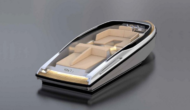 KITE 7.2 yacht tender - aft view KITE 7.2 yacht tender - aft view