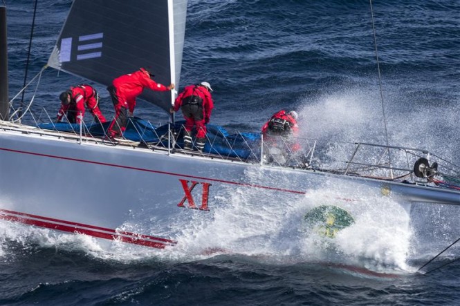 Line Honours Winner superyacht Wild Oats XI - Photo by Rolex Carlo Borlenghi