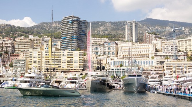 Luxury motor yacht Como on display at the 2014 Monaco Yacht Show