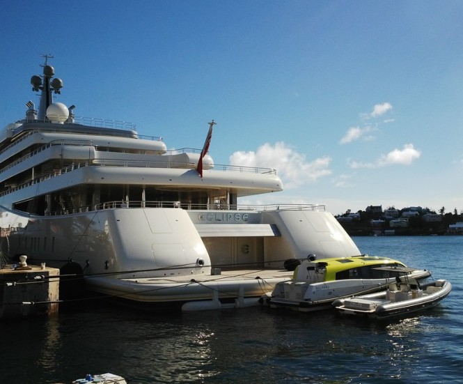 Luxury motor yacht Eclipse - aft view