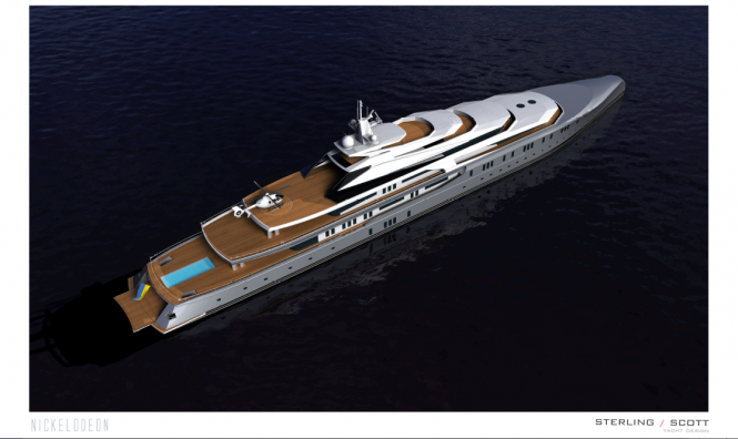 Luxury motor yacht NICKELODEON project from above