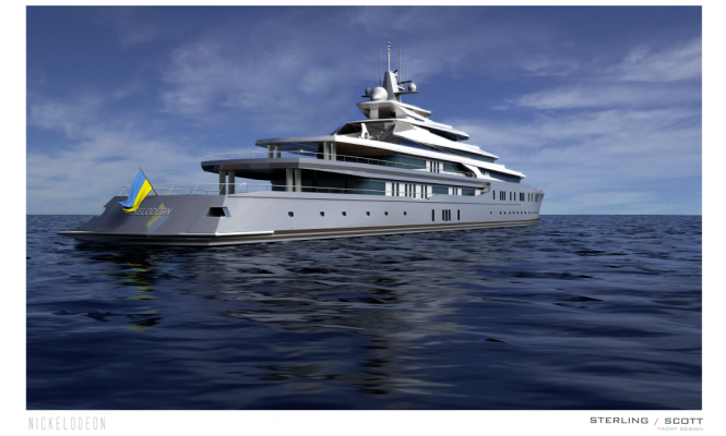 Luxury yacht NICKELODEON project - aft view