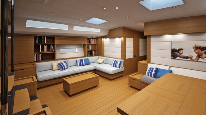 Luxury yacht SW 94#03 Saloon - Courtesy of Southern Wind Shipyard