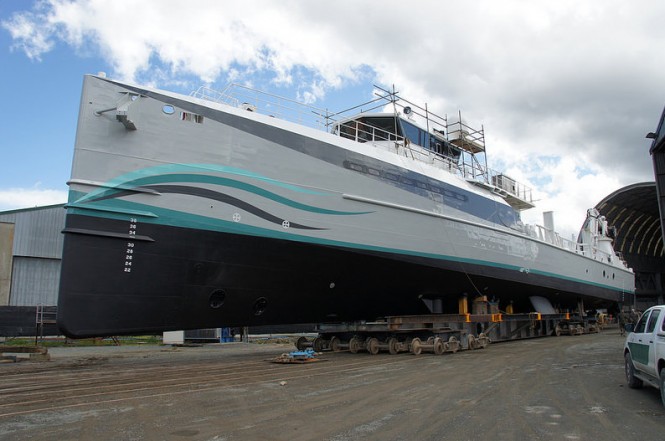 Luxury yacht support vessel Umbra ready to be re-launched