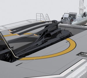 New Heli Hangar option for 67m Sea Axe 6711 Fast Yacht Support Vessel developed by DAMEN and AMELS 