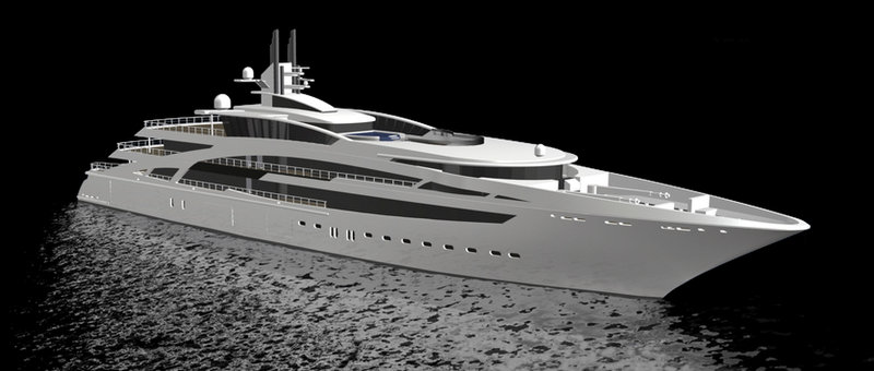 Rendering of Vega Yachts V853 super yacht Dynasty launched at Kusch Yachts