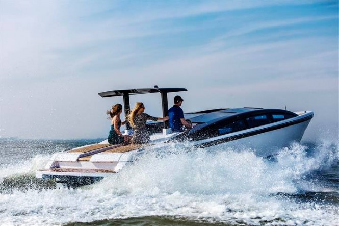 Tender to luxury yacht YALLA at full speed