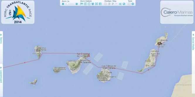 The RORC Transatlantic Race starts with a 160 mile course through the Canary Islands © RORC YB Tracking