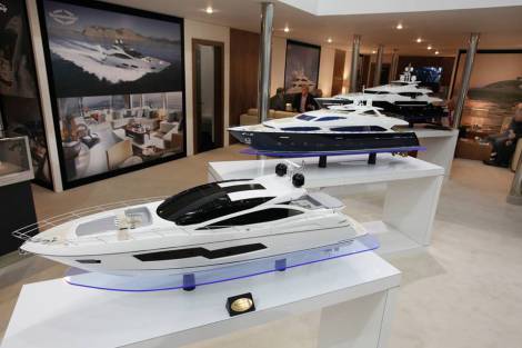 The Sunseeker VIP lounge at the London Boat Show
