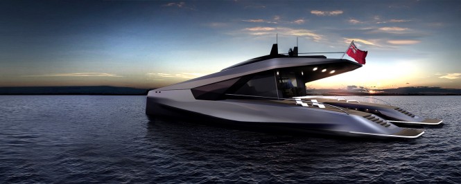 115' JFA and Peugeot Design Lab Yacht Concept - aft view