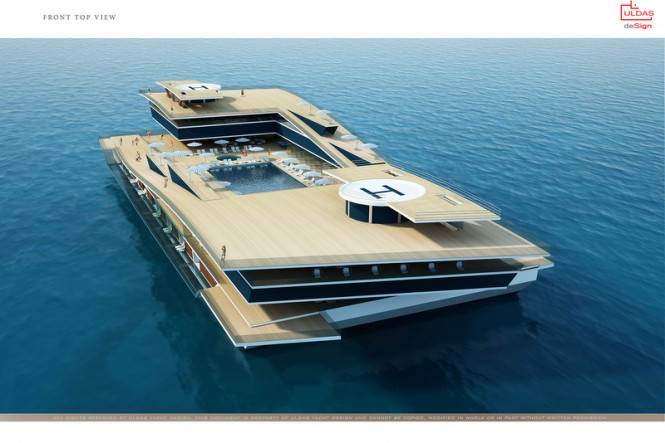 130m Uldas super yacht concept from above