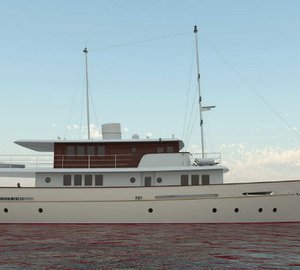 New 34m motor yacht Project Oldesalt under construction at Aegean Yacht