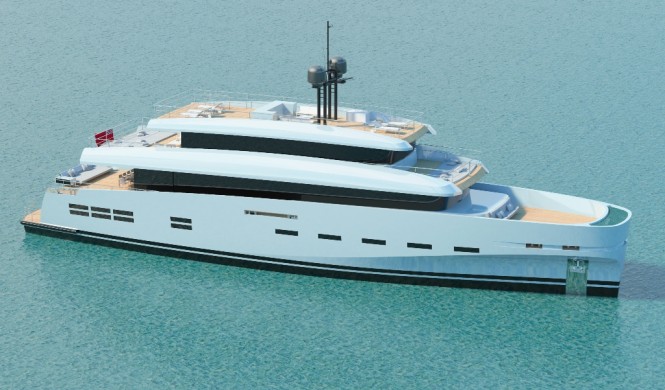 43m motor yacht wallyace concept from above