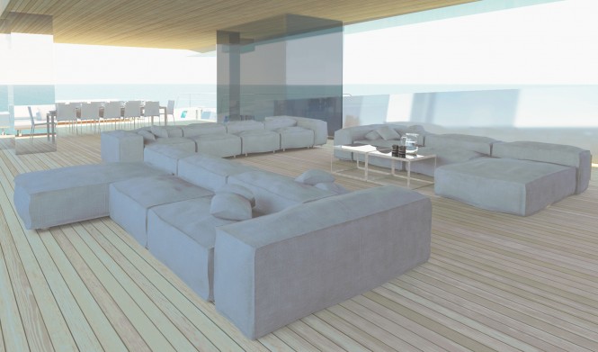 43m wallyace yacht concept - main salon with floor to ceiling glass