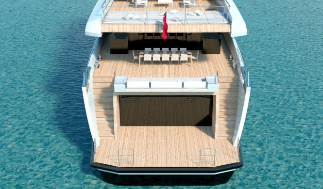 43m wallyace yacht concept - stern image close-up
