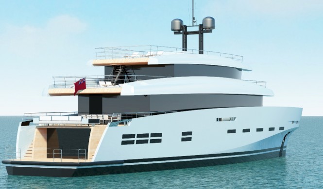 43m yacht wallyace concept - aft view