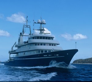 Maintenance and repair works for 67m research motor yacht GOLDEN SHADOW at Rivergate Marina & Shipyard