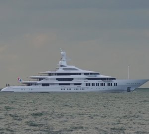 Photo of 88,5m Oceanco motor yacht Y710 anchored in the North Sea