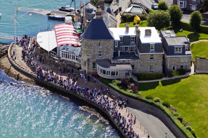 Aerial view of Royal Yacht Squadron - Image credit to Rolex
