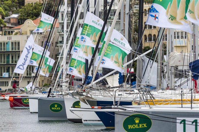 Competing boats at the Cruising Yacht Club of Australia docks - Photo by Rolex Carlo Borlenghi
