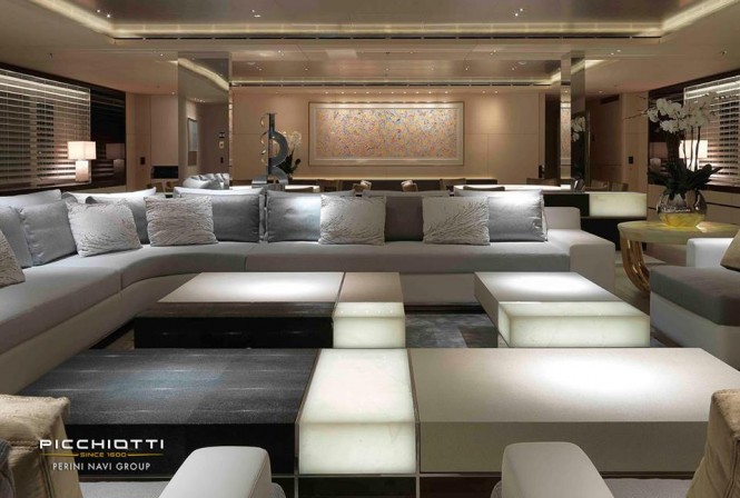 Grace E superyacht - Main Saloon - Photo by Giuliano Sargentini